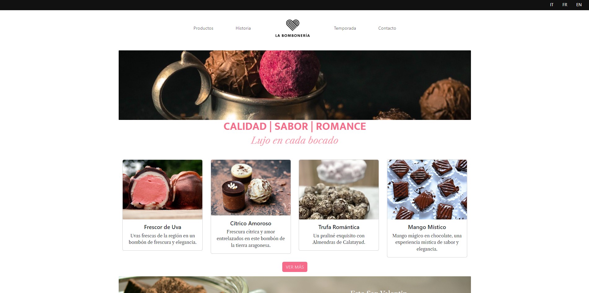 Chocolate store website